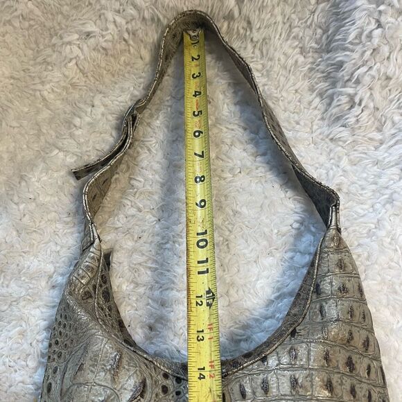 Clarita Accessories leather Gray Crocodile-Embossed  handmade Shoulder Bag - Picture 9 of 13